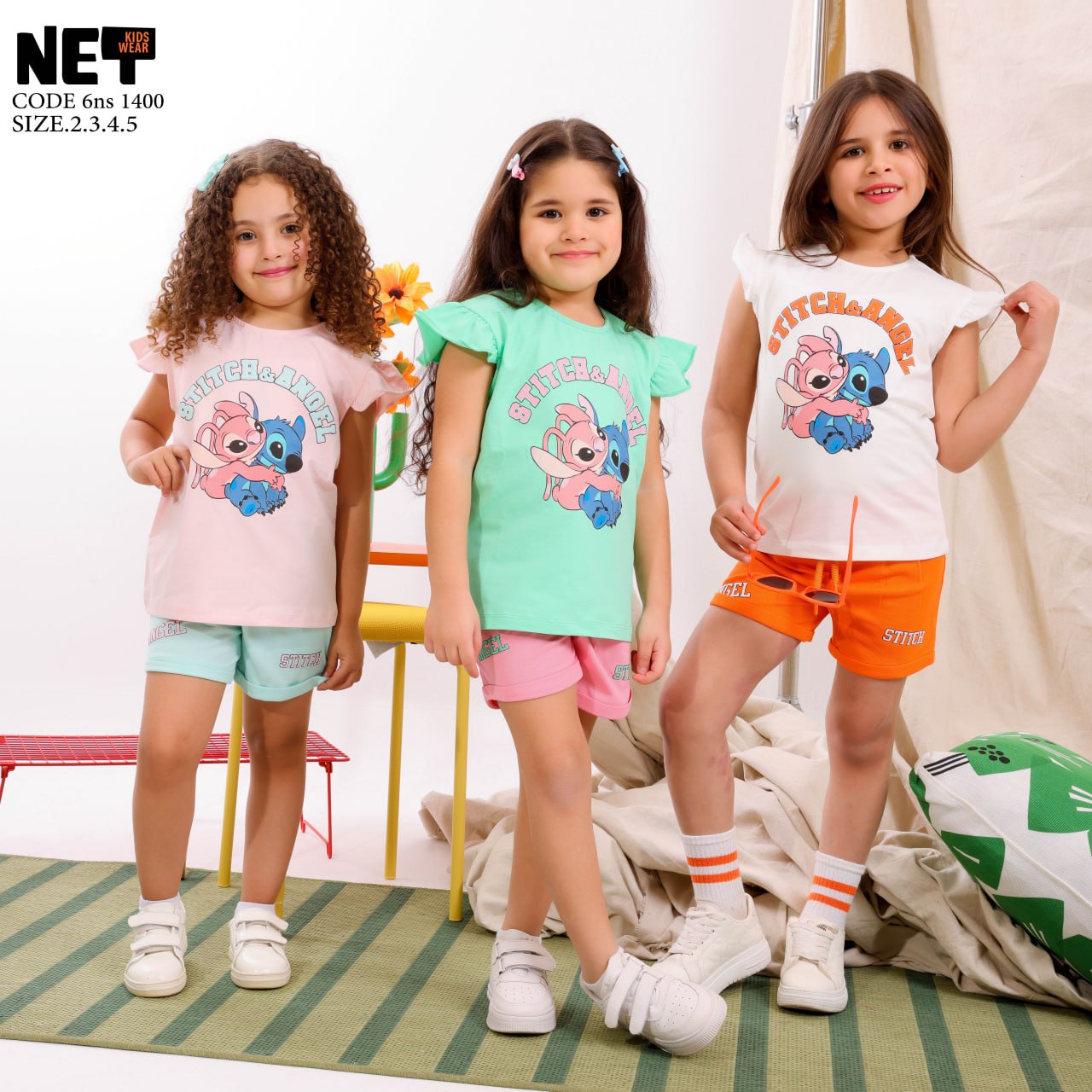 طقم شورت وتيشيرت بطبعة للأطفال