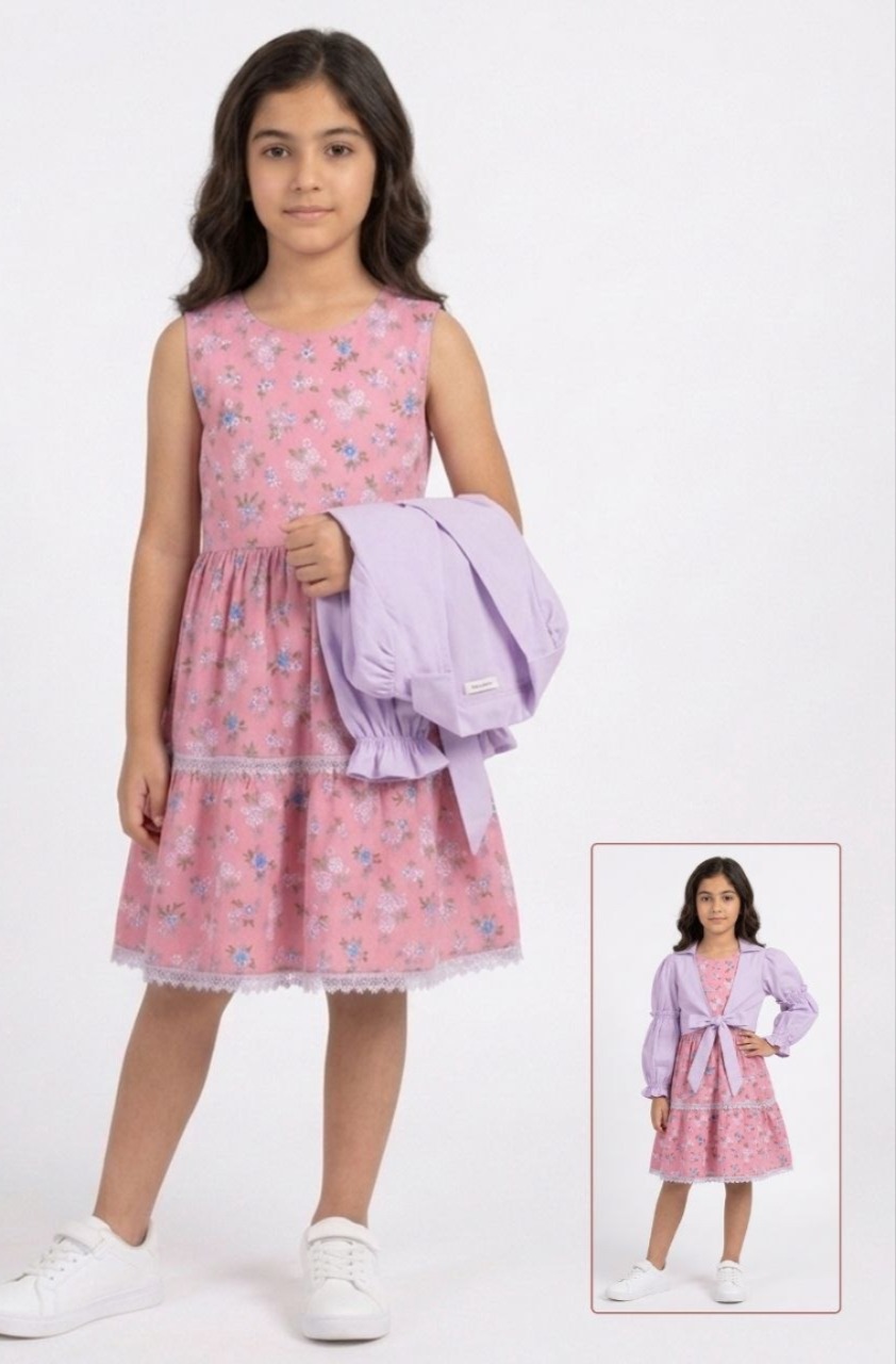 فستان بتصميم زهور للأطفال