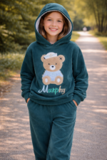 ⁦طقم شتوي بناتي قطيفة مبطن⁩ - الصورة ⁦4⁩