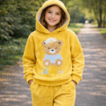 طقم شتوي بناتي قطيفة مبطن