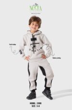 ⁦طقم شتوي ولادي قطعتين — هودي + بنطلون رياضي⁩ - الصورة ⁦2⁩