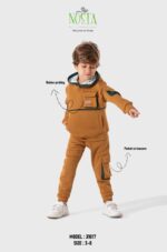 ⁦طقم أولادي شتوي كاجوال بجيوب جانبية⁩ - الصورة ⁦3⁩