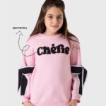 سويت-شيرت شتوي بناتي بتصميم فيونكات جانبية